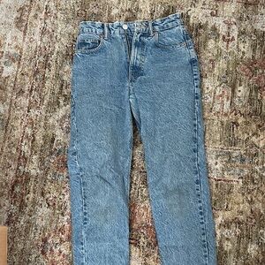 Zara Classic Distressed Blue Denim Jeans 100% Cotton 80s Inspired